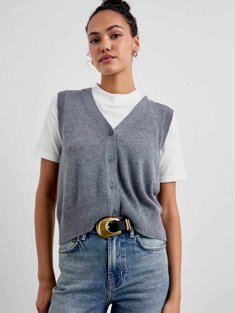 Rails Annika sweater vest in charcoal merino wool cotton blend Sz S